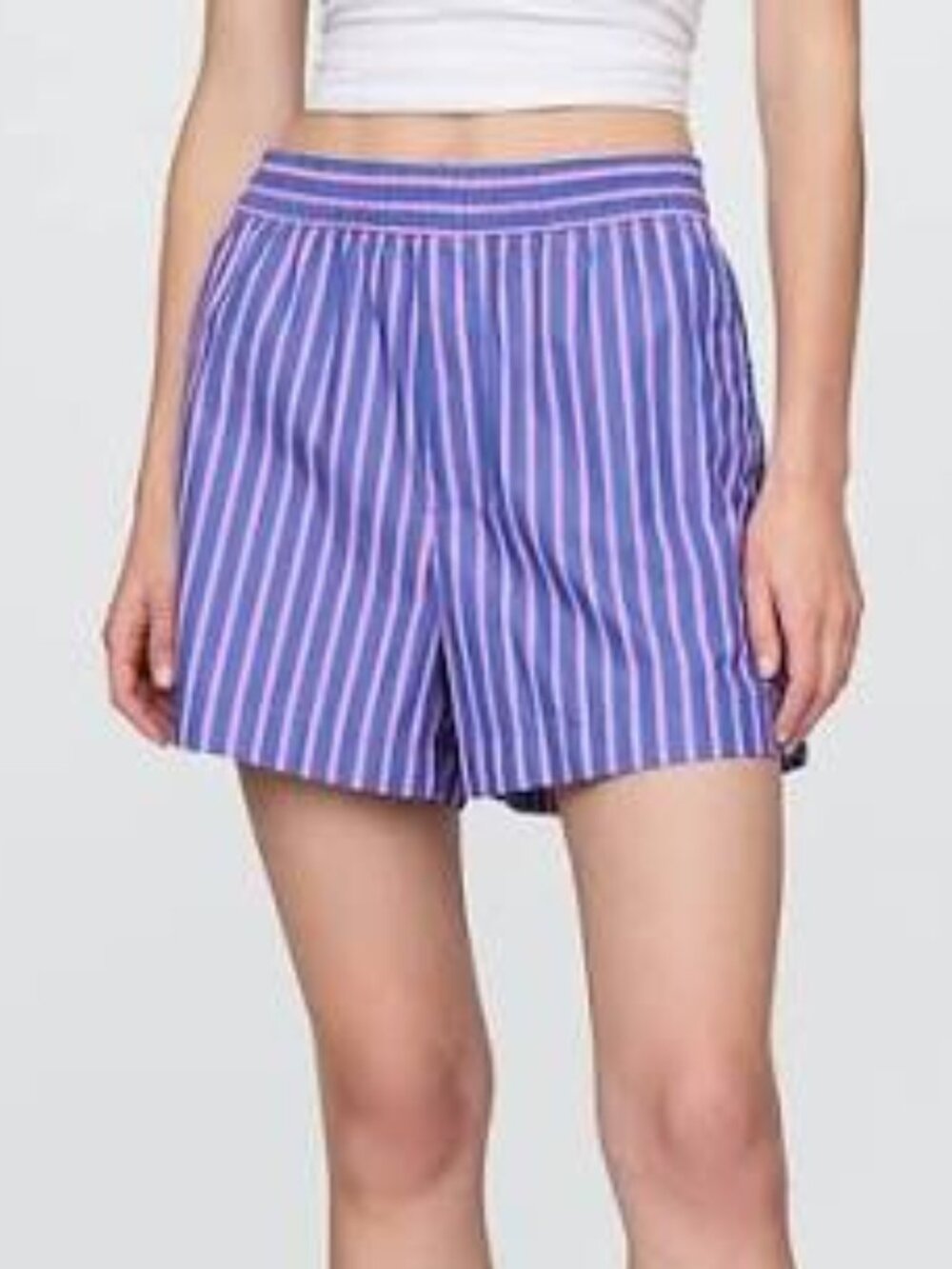 Gap Organic Cotton Poplin Boxer Shorts Pink and Blue Stripe Summer